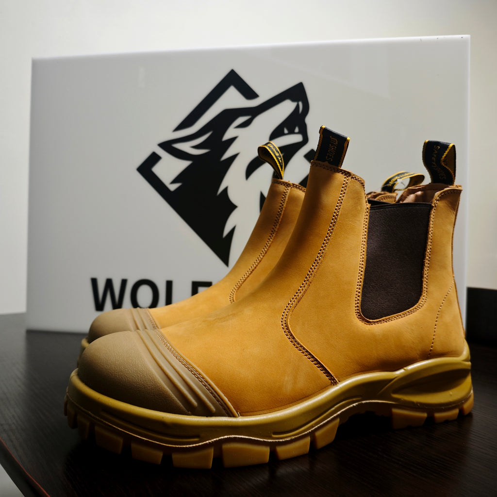WM-AXEL 840 ST Yellow Chelsea Leather Steel Toe Safety Boots with Kevlar Midsole