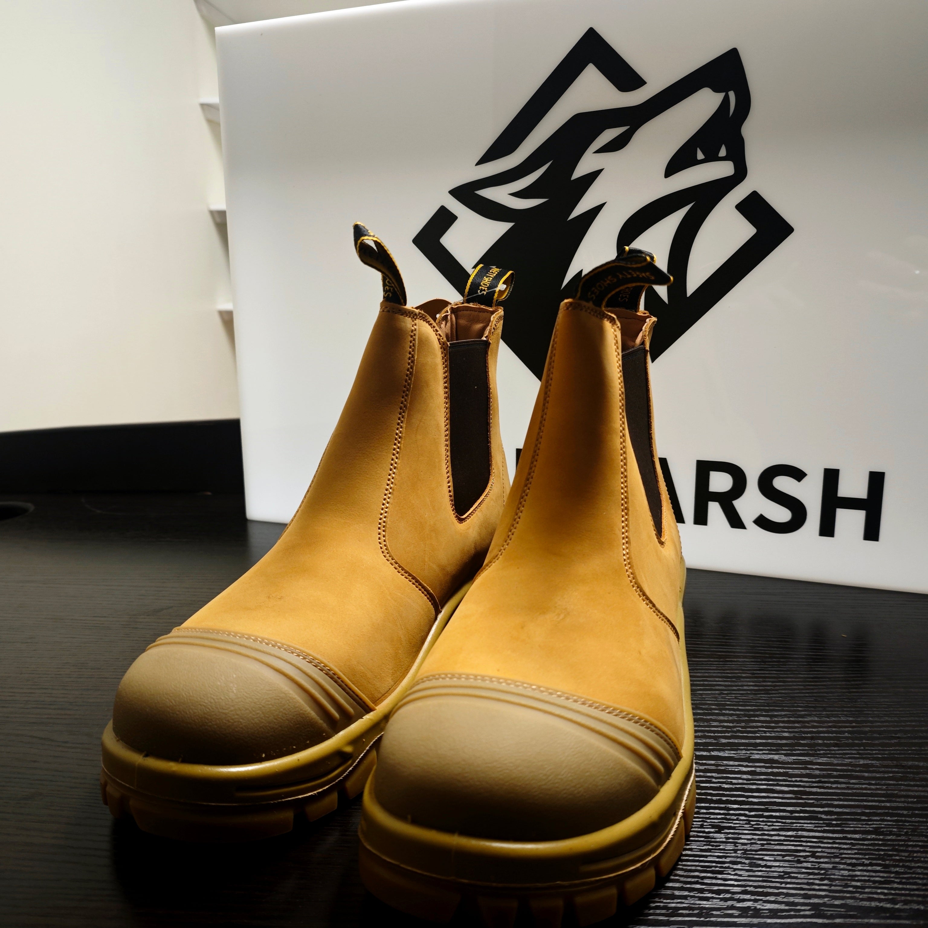 WM-AXEL 840 ST Yellow Chelsea Leather Steel Toe Safety Boots with Kevlar Midsole