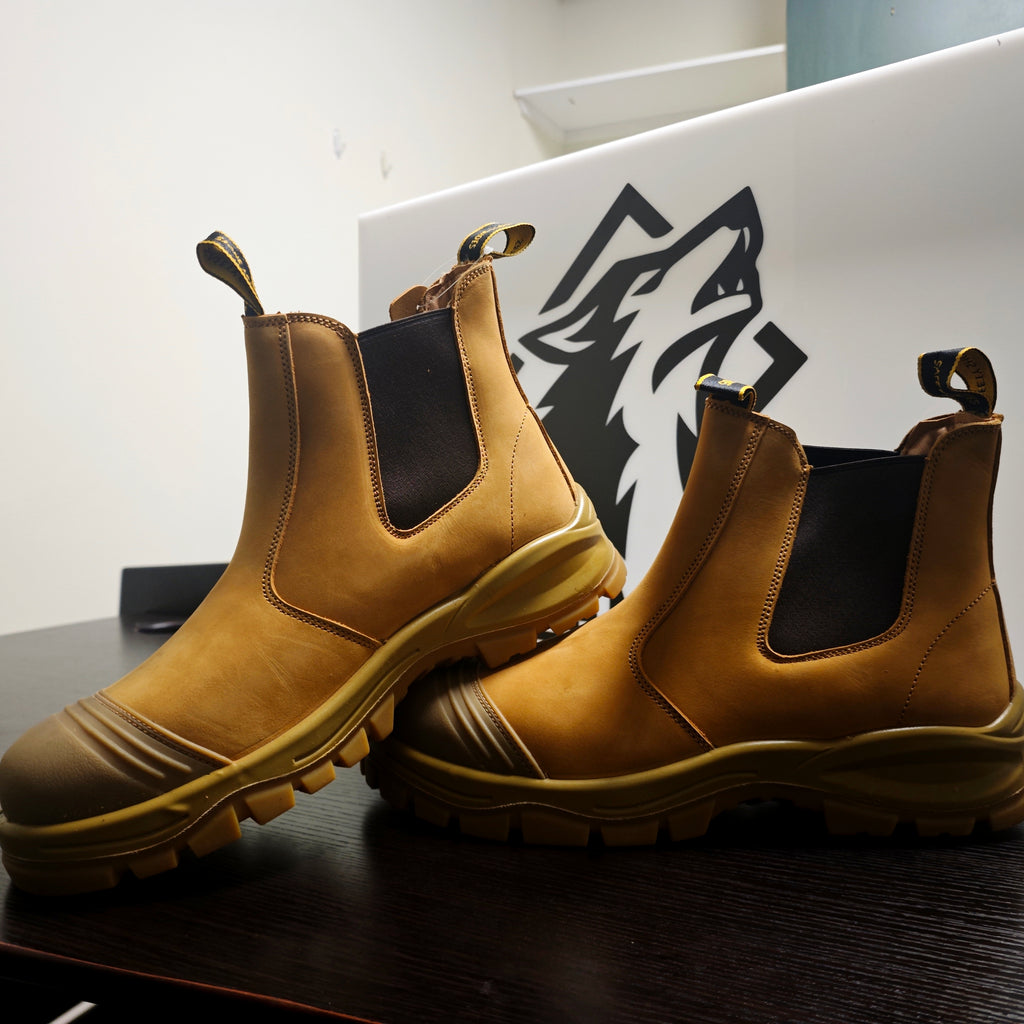 WM-AXEL 840 ST Yellow Chelsea Leather Steel Toe Safety Boots with Kevlar Midsole