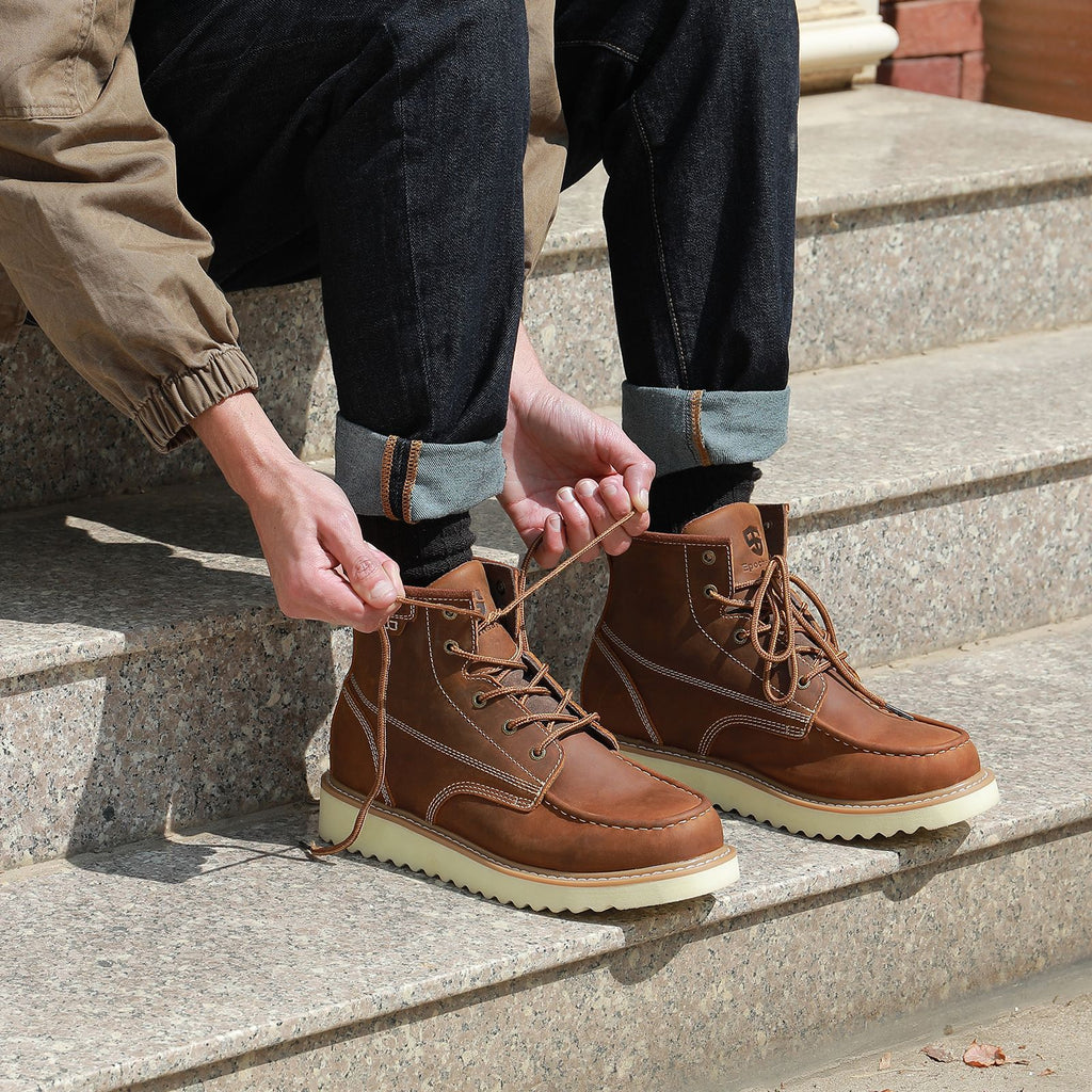 WM-FENRIR 606 Men's High-Top Workwear Boots in Full-Grain Leather