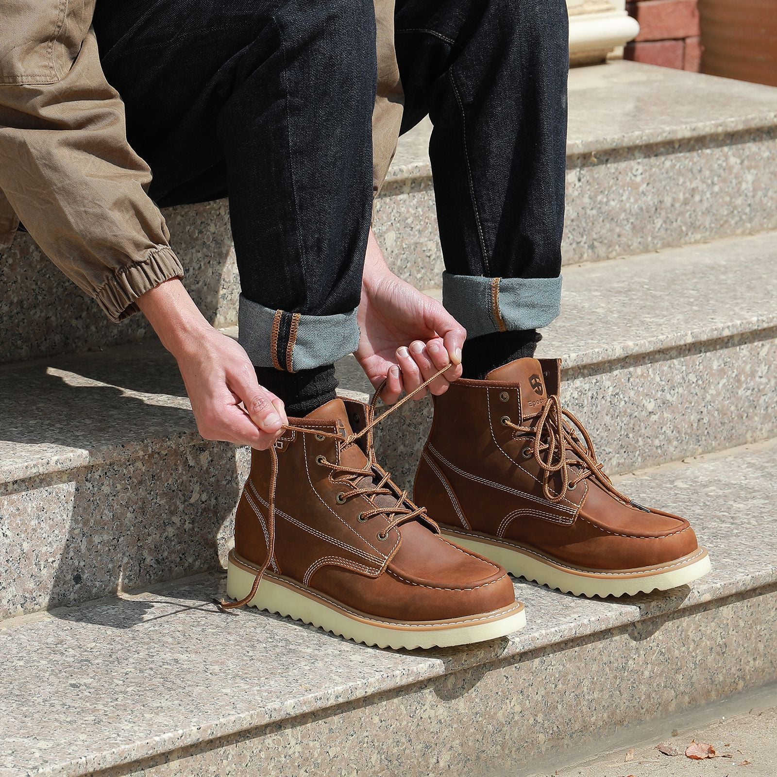 WM-FENRIR 606 Men's High-Top Workwear Boots in Full-Grain Leather